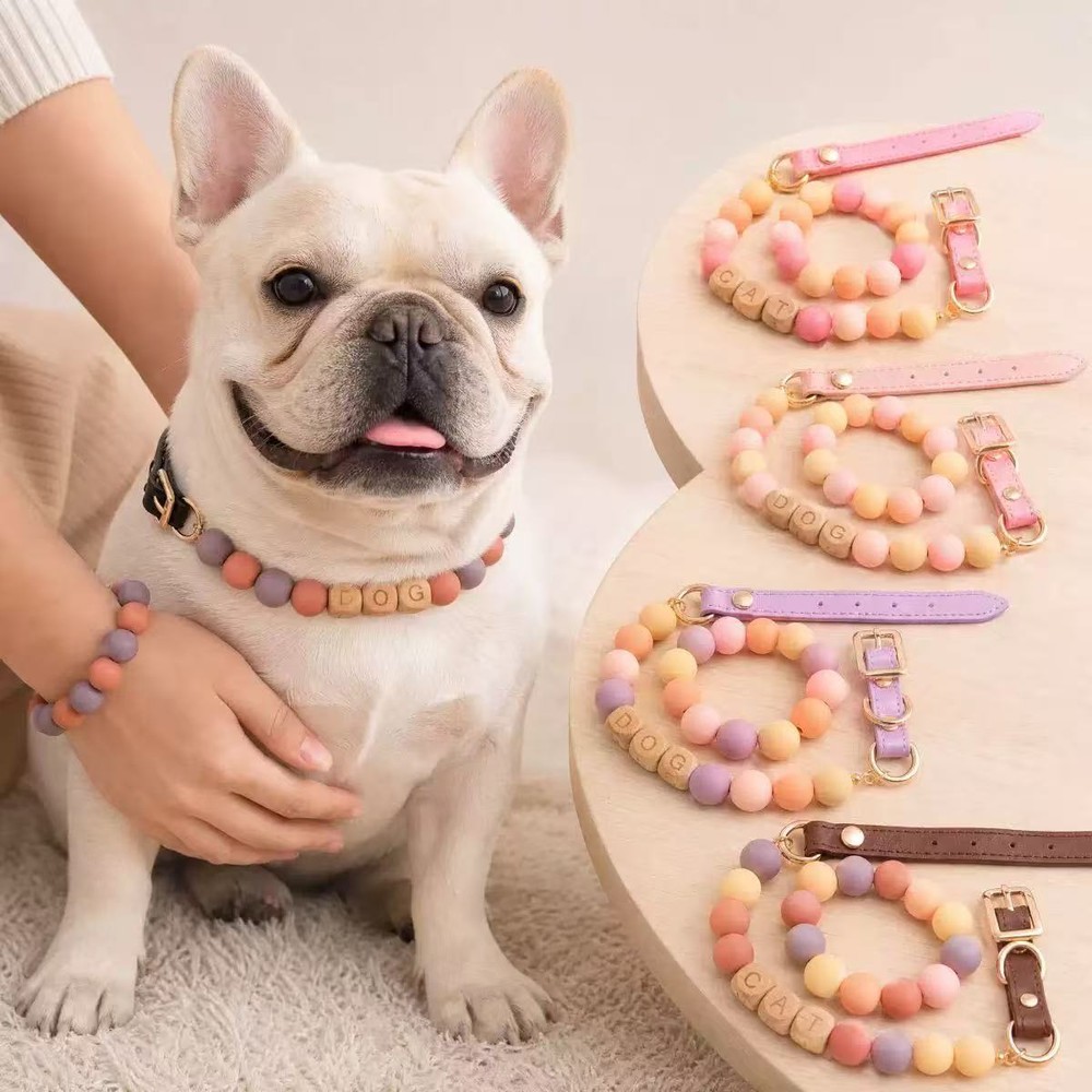 Wooden Bead Name Collar and Bracelet
