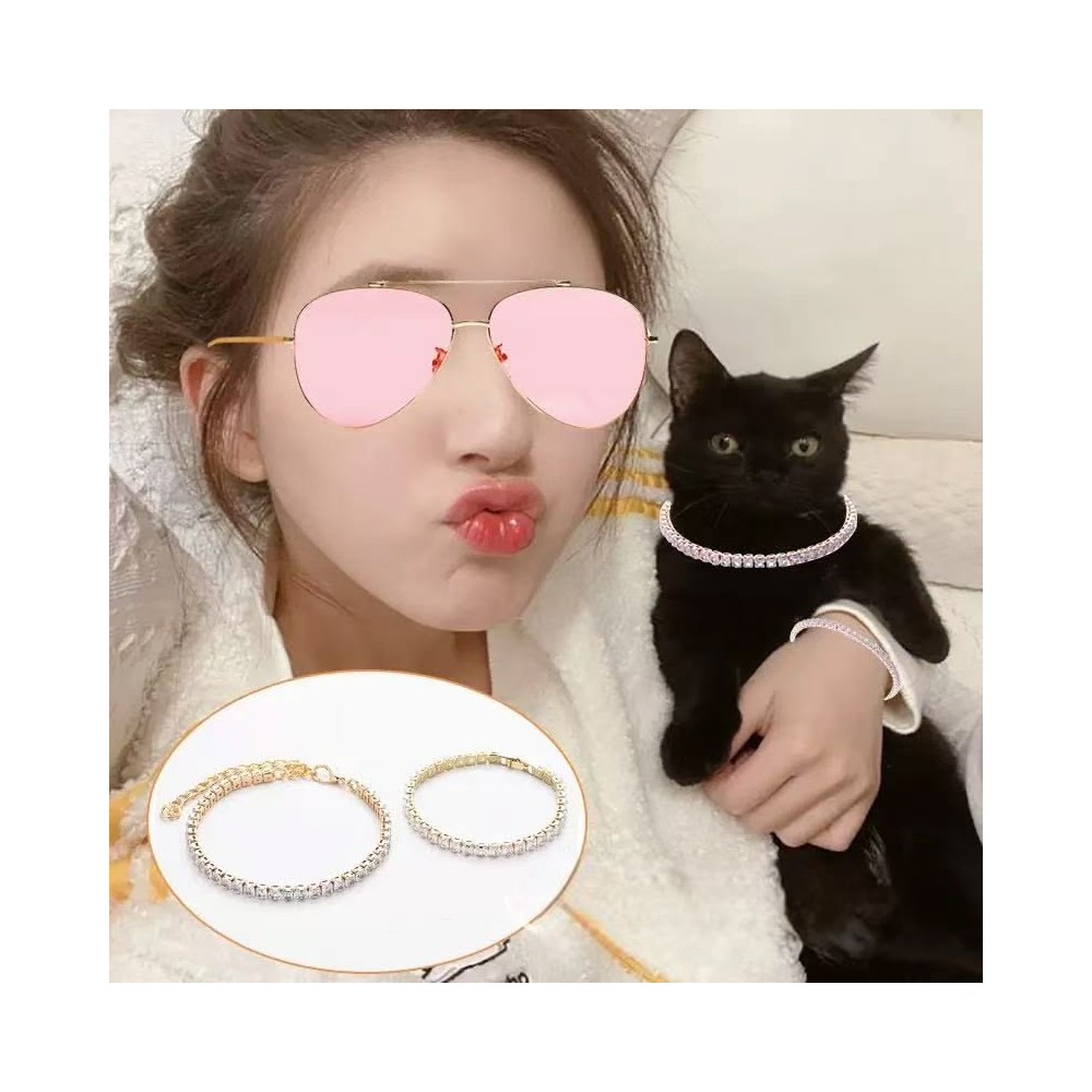 Gold Rhinestone Collar and Bracelet